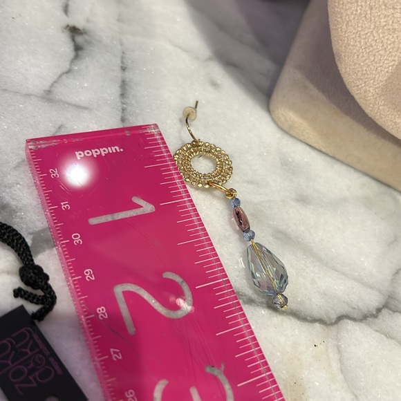 Swarovski Light Blue Iridescent & Amethyst Crystal Drop Earrings-Boutique - Picture 10 of 10